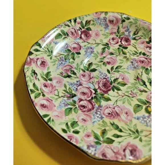 Royal Winton Chintz Style TEA CUP AND SAUCER set "June Roses" 1940's - Picture 8 of 12